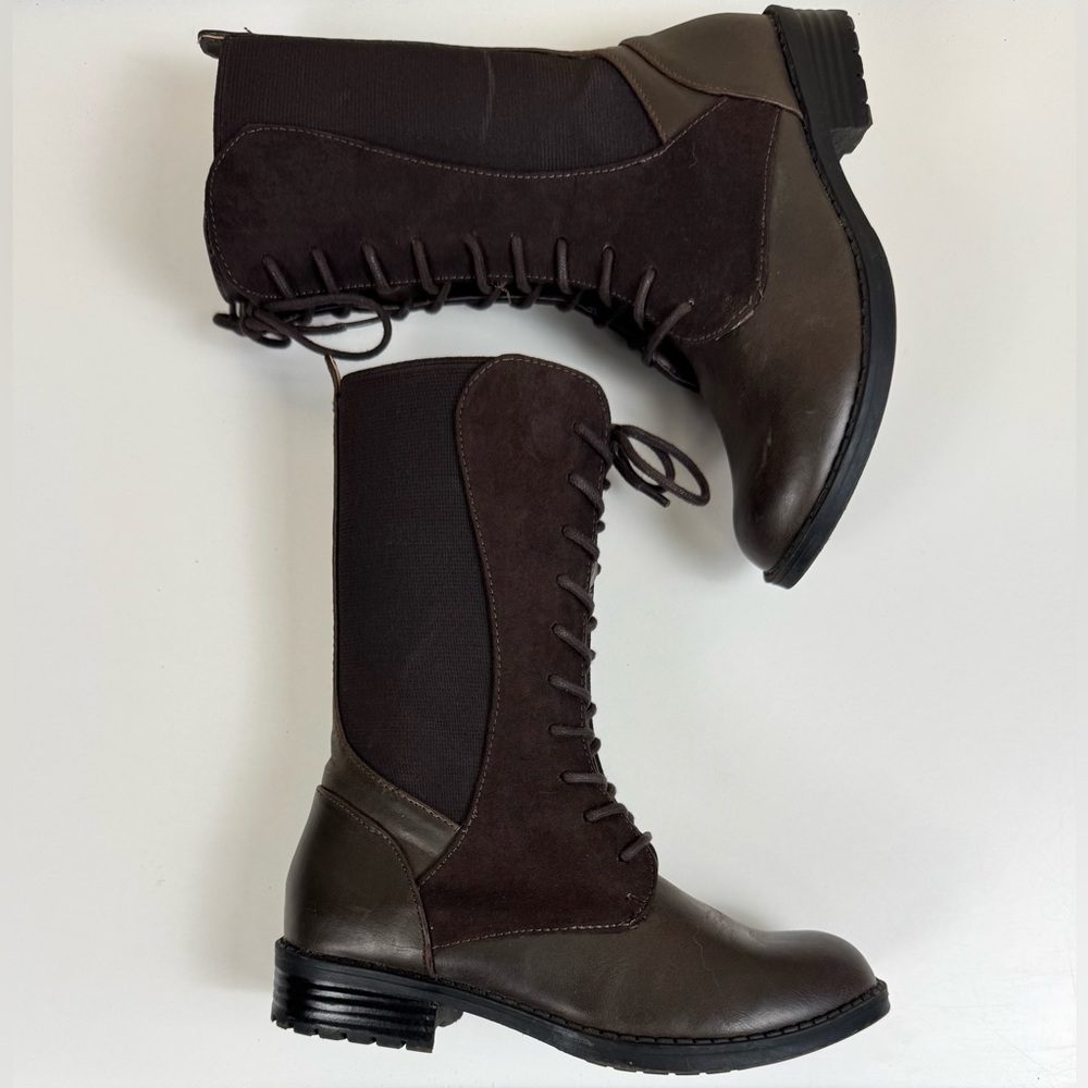 Cole Haan Autumn Chelsea Lace Boots in Dark Brown